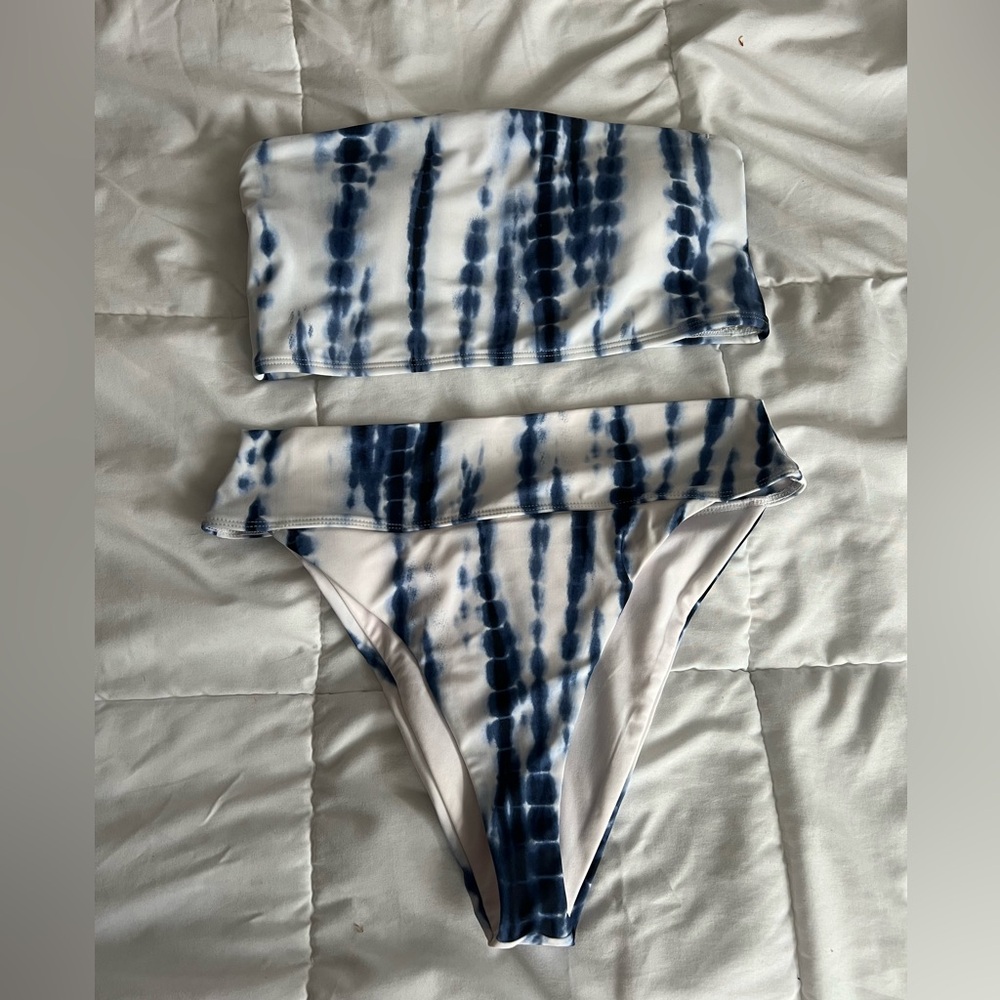 Matching blue and white Bikini set